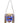 Native American Hand Made Large Beaded Bag: Buffalo on Periwinkle Background - Front View 