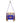 Native American Hand Beaded Square Bag: Dark Periwinkle Background w Geometric Design