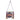 Native American Hand Beaded Square Bag: Dark Periwinkle Background w Geometric Design - Back View 