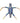 Native American Hand Made Small Lizard Amulet: Blue on Blue