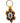 Native American Hand Beaded Turtle Keychain: Gray, Red, Black, White Combo