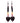 Native American Hand Beaded Earrings: Dark Candy Hearts