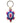 Native American Hand Beaded Turtle Keychain: Bubblegum
