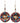 Native American Hand Made Earrings: Quilled Purple Medicine Wheels w/ Abalone Shell Discs