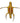 Native American Hand Beaded Small Lizard Amulet: Yellow & Burnt Red